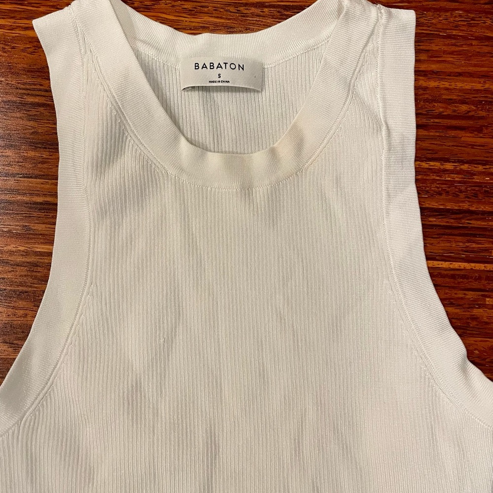 Babaton Aritzia White Basic Tank Size Small Vguc - image 2